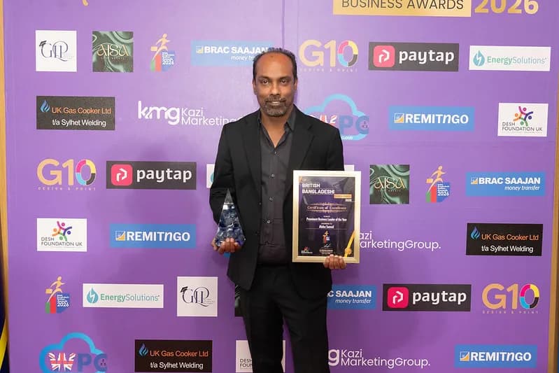 Abdus Samad with his BBBA certificate